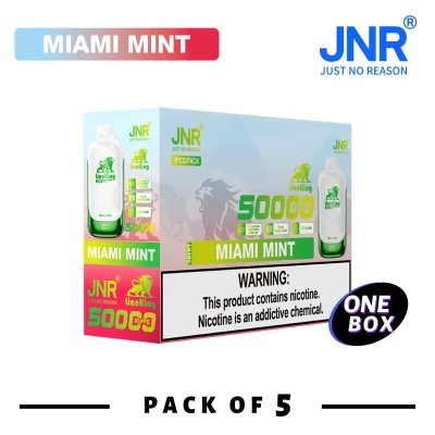 1 Box (5 pcs) Miami Mint | JNR Lion King 50K Puffs Disposable Vape